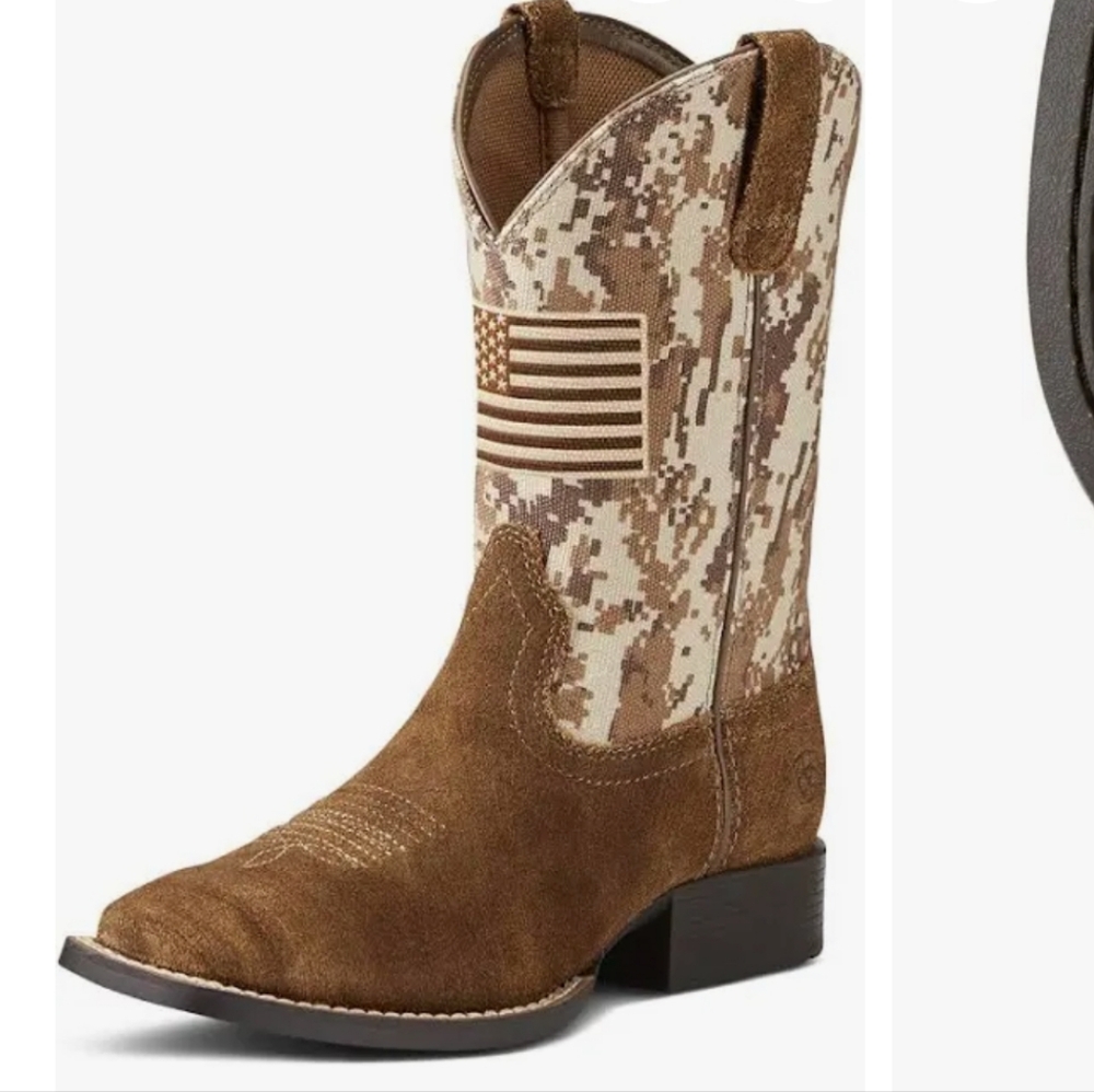 Ariat Kids Camo and Brown Boots
